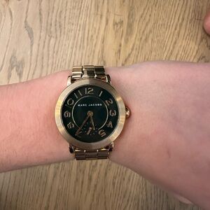 Marc Jacobs Gold Watch With Black Face